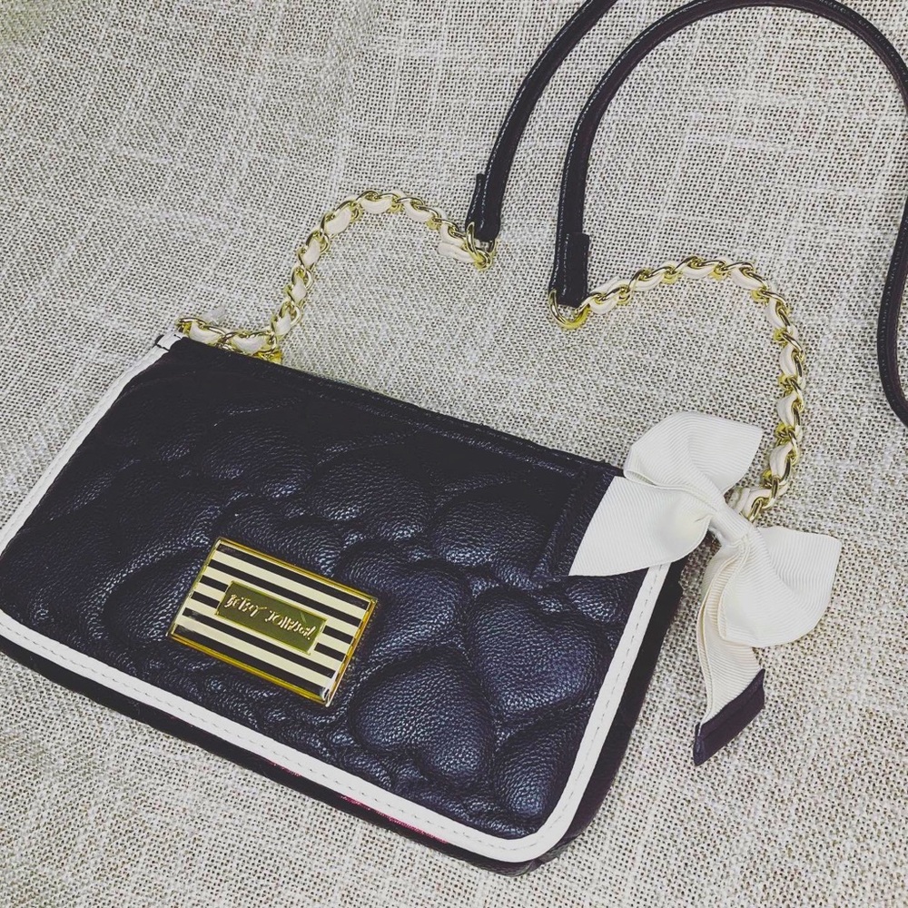 COPY - Betsey Johnson black quilted crossbody bag